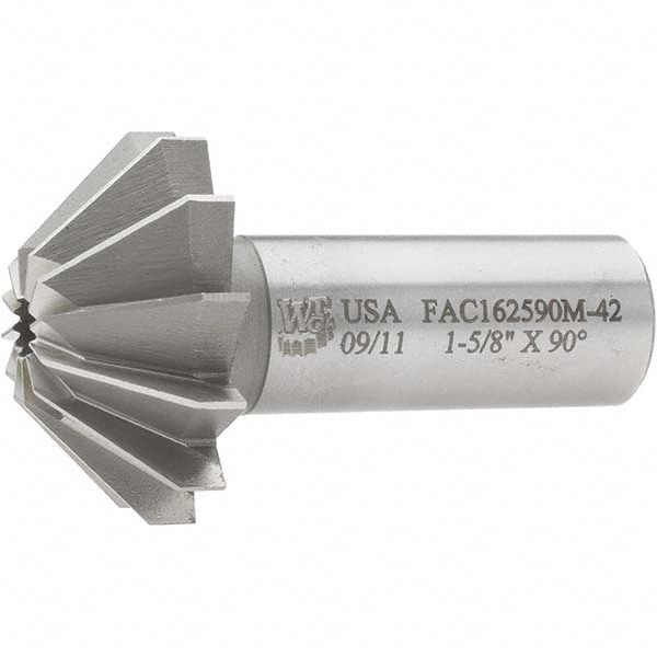 1-5/8" Large x 5/8" Small Diam, 11/16" Width of Cut, 90° Included Angle, 12 Teeth, Cobalt Face Angle Cutter