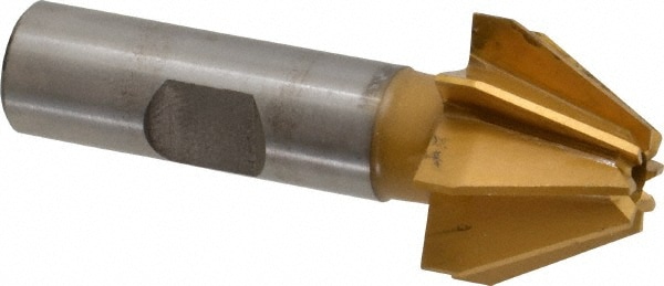 1" Large x 3/8" Small Diam, 11/16" Width of Cut, 60° Included Angle, 8 Teeth, High Speed Steel Face Angle Cutter