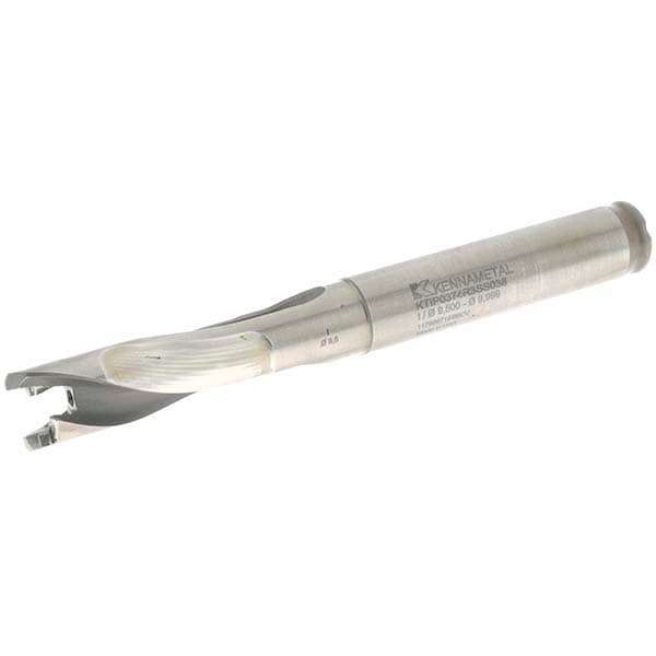 Replaceable-Tip Drill: 9.5 to 9.99 mm Dia, 29.97 mm Max Depth, 9.53 mm Straight-Cylindrical Shank