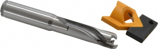 Replaceable-Tip Drill: 14.5 to 14.99 mm Dia, 44.96 mm Max Depth, 15.88 mm Straight-Cylindrical Shank