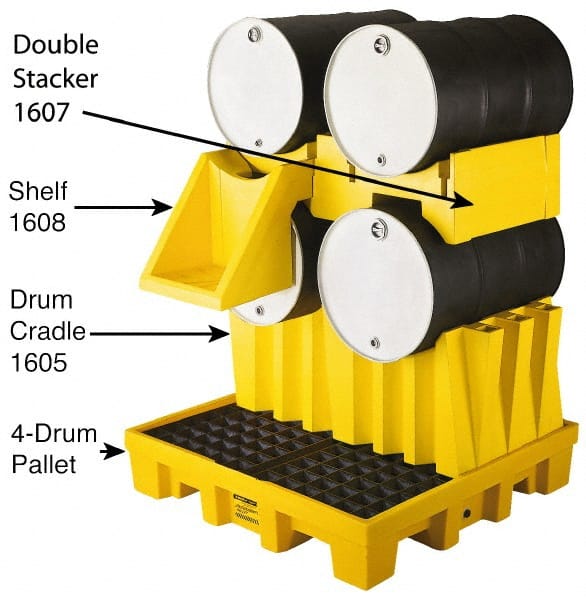 Drum Dispensing & Collection Workstations; Type: Dispensing Station Stacker; Number of Drums: 2; Dispensing Workstation Type: Drum Stacker; Storage Direction: Horizontal; Height (Inch): 13; 13 in; Height (Decimal Inch): 13 in; Maximum Load Capacity: 2000.