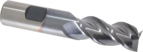 Cleveland C40346 Square End Mill: 3/4 Dia, 1-5/8 LOC, 3/4 Shank Dia, 3-3/4 OAL, 3 Flutes, Powdered Metal 