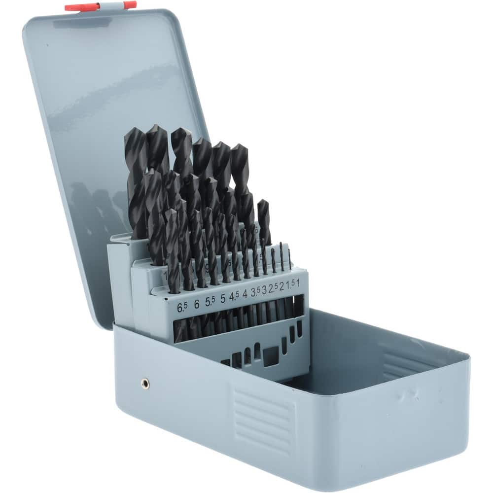 Value Collection 1249937 Drill Bit Set: Jobber Length Drill Bits, 25 Pc, 1" to 13" Drill Bit Size, 118 °, High Speed Steel 