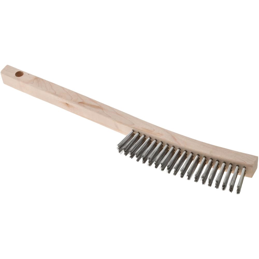 Tempered Steel Wire Scratch Brush for Welding Cleaning Rust 14 Wood Handle  (Made in USA)