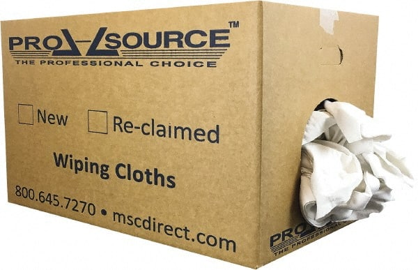 Global Industrial 25 Lb. Box Recycled Cut Rags, White