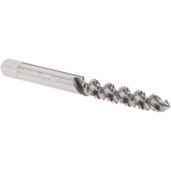 Spiral Flute Tap: 1/4-20 UNC, 3 Flutes, Plug, 3B Class of Fit, High Speed Steel, Bright/Uncoated