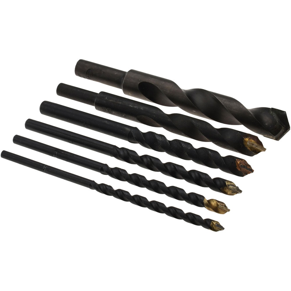 Drill Bit Set: Hammer Drill Bits, 6 Pc, 118 °, Carbide Tipped