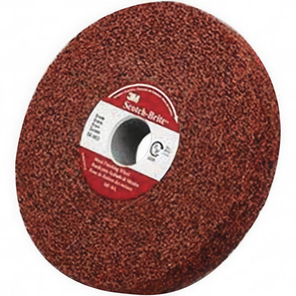 3M | Scotch-Brite™ Deburring Wheel: 6" Dia, 1" Face Width, 1" Hole, 5 Density, Aluminum Oxide - Medium Grade, Convolute, Series MF-WL