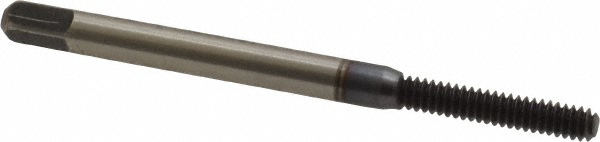 Thread Forming Tap: #4-40 UNC, Bottoming Chamfer, High-Speed Steel-E, TiCN Finish - 5/16" Thread Length, 1-7/8" OAL, H3, Series 5502TC