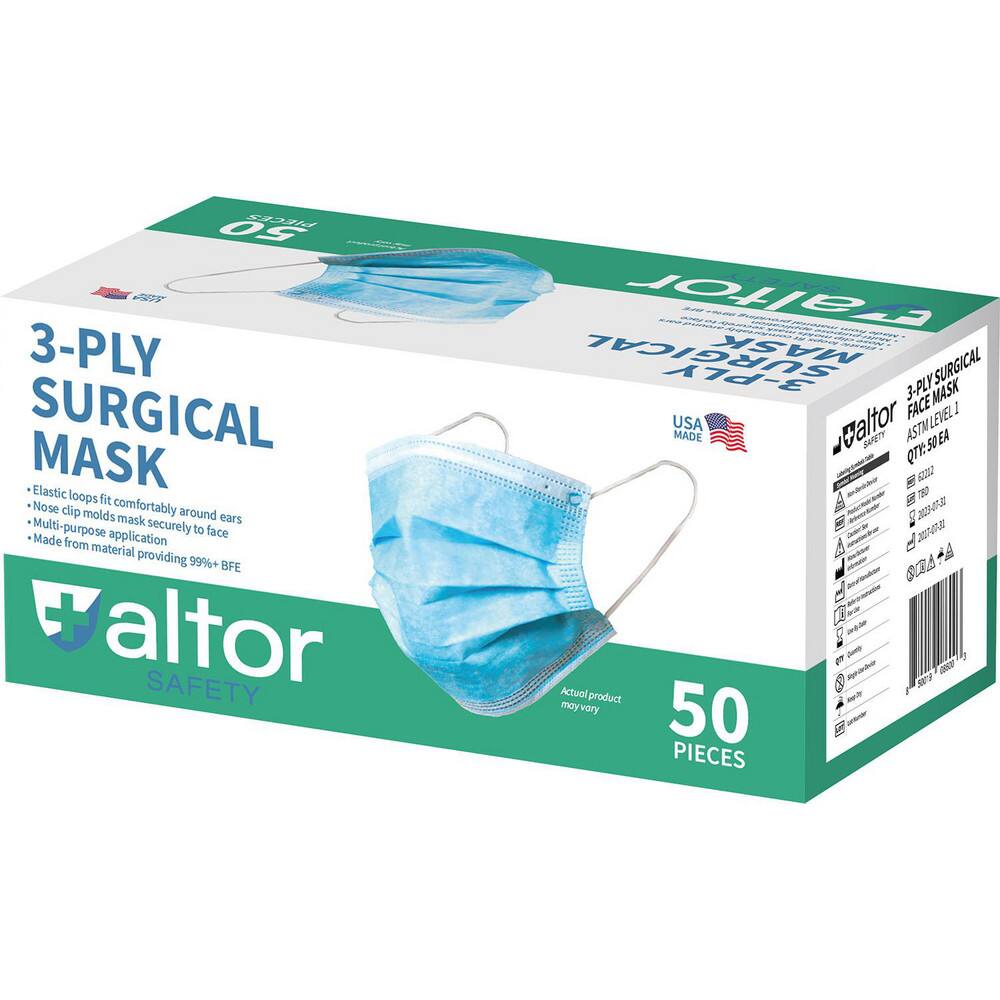 Face Mask & Disposable Pleated Mask: Contains Nose Clip, Blue, Size Universal & Adult