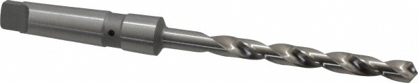 Taper Shank Drill Bit: 1/2" Dia, 3MT, 118 &deg; Point, Cobalt - Bright/Uncoated Finish, 5" Flute Length, 9-5/8" OAL, Standard Point, Spiral Flute