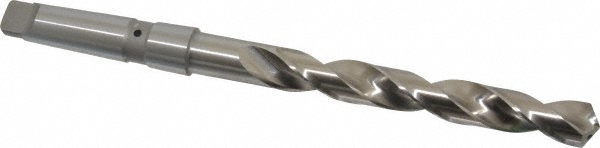 Taper Shank Drill Bit: 13/16" Dia, 3MT, 118 &deg; Point, Cobalt - Bright/Uncoated Finish, 6-1/2" Flute Length, 11-1/8" OAL, Standard Point, Spiral Flute