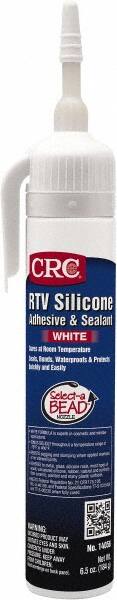 CRC 1004789 Elastic Sealant: 8 oz Tube, White, RTV Silicone 
