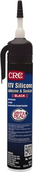 Elastic Sealant: 8 oz Tube, Black, RTV Silicone