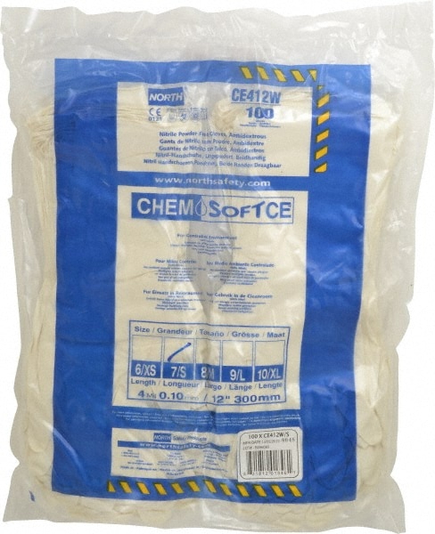 North CE412W/S Disposable Gloves: Size Small, 4 mil, Nitrile Image