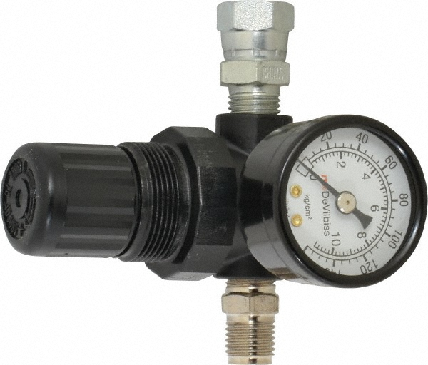 Paint Sprayer Air Regulator & Gauge - Gun Mounted Air Regulator with Gauge, Compatible with Spray Guns