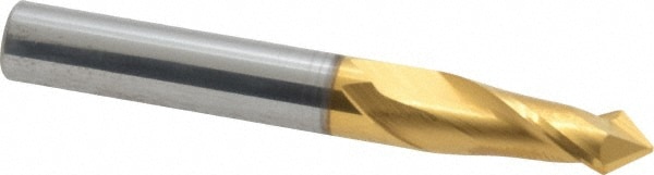 Drill Mill: 5/16" Dia, 13/16" LOC, 2 Flutes, 90 ° Point, Solid Carbide