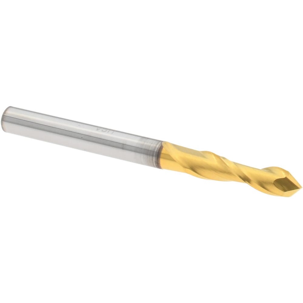 Drill Mill: 1/8" Dia, 1/2" LOC, 2 Flutes, 90 ° Point, Solid Carbide