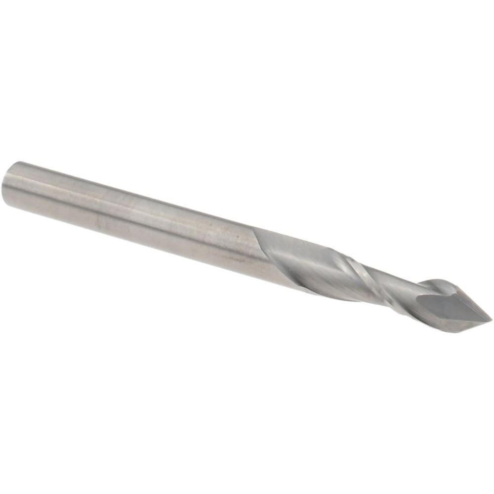 Drill Mill: 1/8" Dia, 1/2" LOC, 2 Flutes, 60 ° Point, Solid Carbide