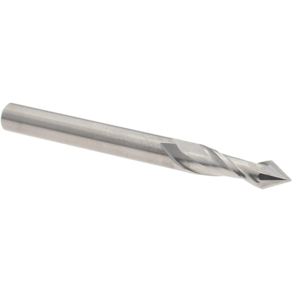 Drill Mill: 3/16" Dia, 5/8" LOC, 2 Flutes, 60 ° Point, Solid Carbide