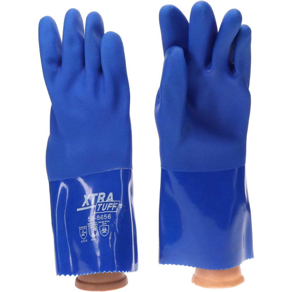Chemical Resistant Gloves: Medium, Polyvinylchloride, Supported