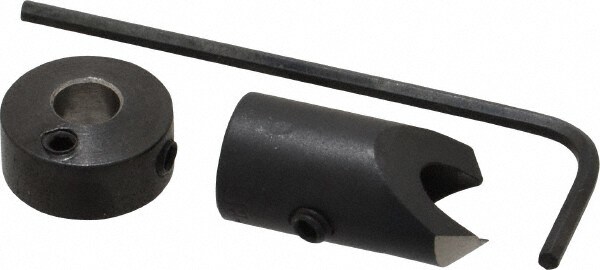 3/8" Cutter Diam, #12 Drill Combatibility, 1/4" Collar Thickness, Adjustable Depth Drill Countersink