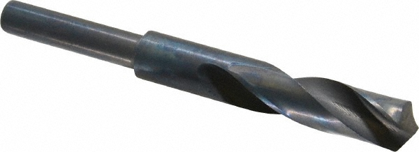 Reduced Shank Drill Bit: 45/64'' Dia, 1/2'' Shank Dia, 118 °, High Speed Steel