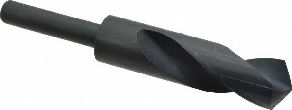 Reduced Shank Drill Bit: 63/64'' Dia, 1/2'' Shank Dia, 118 °, High Speed Steel