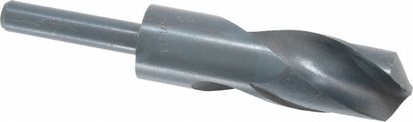 Reduced Shank Drill Bit: 1-11/64'' Dia, 1/2'' Shank Dia, 118 °, High Speed Steel