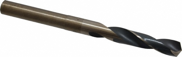 Reduced Shank Drill Bit: 33/64'' Dia, 1/2'' Shank Dia, 118 °, Cobalt