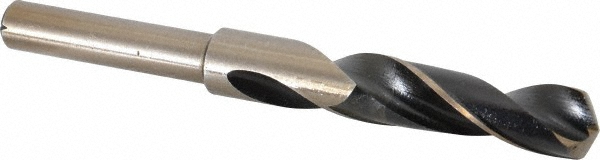 Reduced Shank Drill Bit: 43/64'' Dia, 1/2'' Shank Dia, 118 °, Cobalt