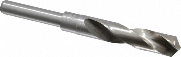 Reduced Shank Drill Bit: 45/64'' Dia, 1/2'' Shank Dia, 118 °, Cobalt