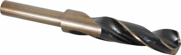 Reduced Shank Drill Bit: 49/64'' Dia, 1/2'' Shank Dia, 118 °, Cobalt