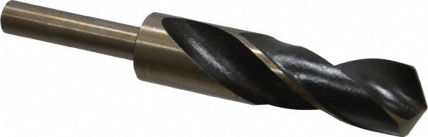 Reduced Shank Drill Bit: 1'' Dia, 1/2'' Shank Dia, 118 °, Cobalt