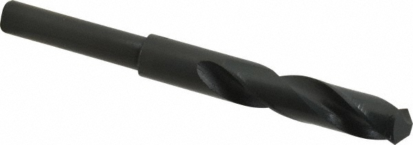 Reduced Shank Drill Bit: 0.6496'' Dia, 1/2'' Shank Dia, 118 °, High Speed Steel