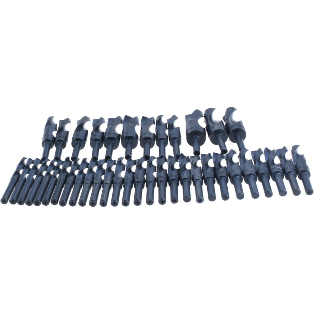 Drill Bit Set: Reduced Shank Drill Bits, 40 Pc, 118 °, High Speed Steel