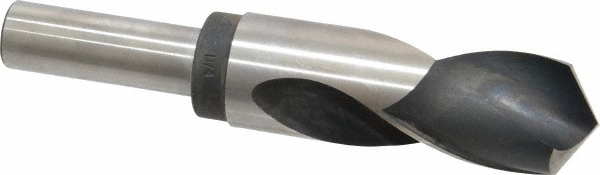 Reduced Shank Drill Bit: 1-1/4'' Dia, 3/4'' Shank Dia, 118 °, High Speed Steel