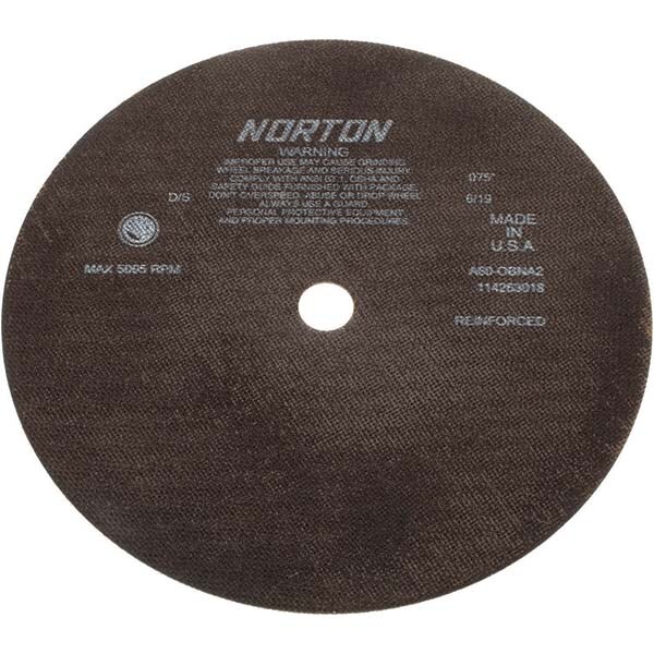 Norton 66253261910 Cut-Off Wheel: 12" Dia, 1" Hole, Aluminum Oxide Image