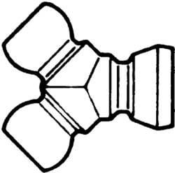 1/2" Hose Inside Diam x 1/4" Outlet Diam, Coolant Hose Y-Fitting