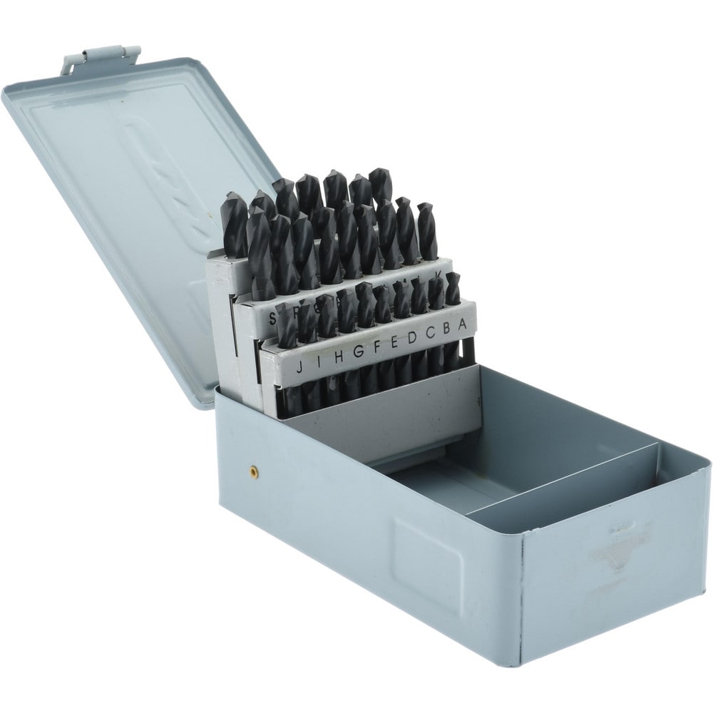 Drill Bit Set: Screw Machine Length Drill Bits, 26 Pc, 118 °, High Speed Steel