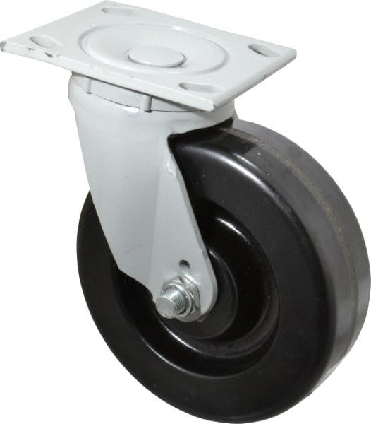 Fairbanks N22-6-MC Swivel Top Plate Caster: Phenolic, 6" Wheel Dia, 2" Wheel Width, 1,200 lb Capacity, 7-1/4" OAH 