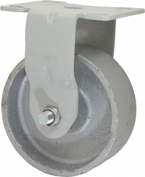 Fairbanks 1-N32-5-IRB Rigid Top Plate Caster: Semi-Steel, 5" Wheel Dia, 2" Wheel Width, 1,000 lb Capacity, 6-1/2" OAH 