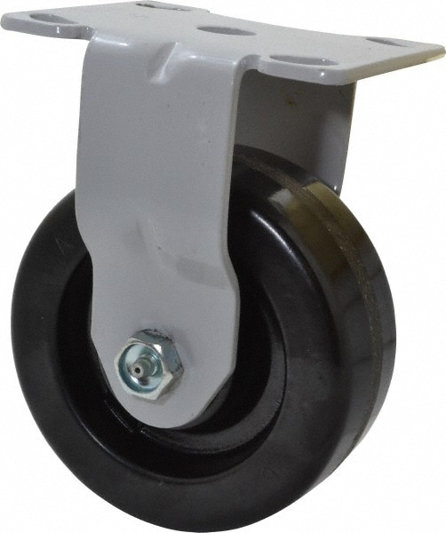 Fairbanks 1-N32-5-MC Rigid Top Plate Caster: Phenolic, 5" Wheel Dia, 2" Wheel Width, 1,000 lb Capacity, 6-1/2" OAH 