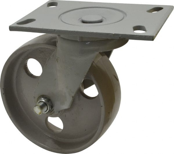 Fairbanks W26-6-IRB Swivel Top Plate Caster: Semi-Steel, 6" Wheel Dia, 2" Wheel Width, 1,200 lb Capacity, 7-1/4" OAH 