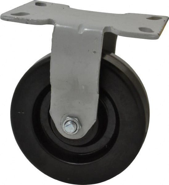 Fairbanks 1-W36-6-MC Rigid Top Plate Caster: Phenolic, 6" Wheel Dia, 2" Wheel Width, 1,200 lb Capacity, 7-1/4" OAH 