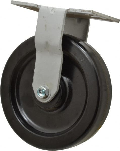 Fairbanks 1-W36-8-MC Rigid Top Plate Caster: Phenolic, 8" Wheel Dia, 2" Wheel Width, 1,200 lb Capacity, 9-1/2" OAH 