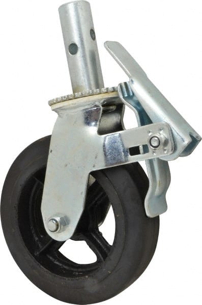 Fairbanks EDB-92X3-8RT 9-1/2" Diam x 2" Wide, Rubber Molded on 70 Durometer Swivel with Brake Double Braking Lock Design Caster 
