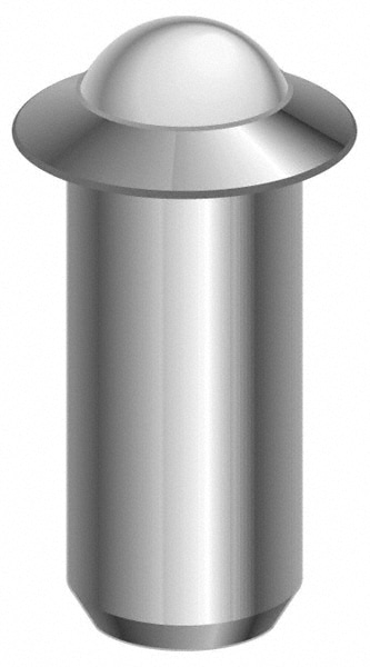 Steel Press Fit Ball Plunger: 0.125" Dia, 0.252" Long