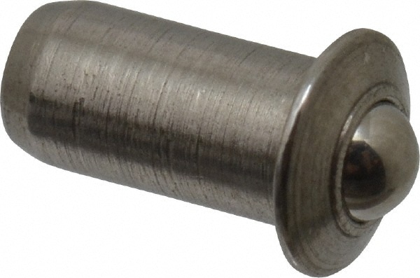 Stainless Steel Press Fit Ball Plunger: 0.125" Dia, 0.252" Long