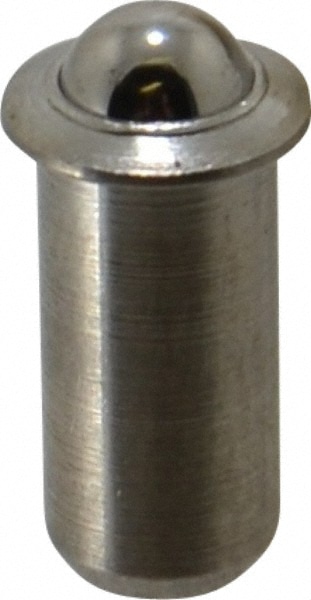 Stainless Steel Press Fit Ball Plunger: 0.188" Dia, 0.394" Long